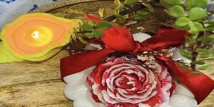 Soy Wax Peony Flower Candle