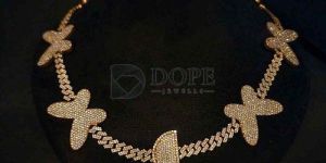 8mm Luxury Butterfly Sterling Silver Cuban Chain