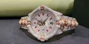 Customised Skull Design Mossianite Diamond Watch