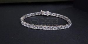 Princess Cut Moissanite Diamond Bracelet