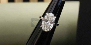 Solitaire Oval Shape Moissanite Engagement Ring