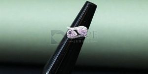 Sterling Silver Pear Cut Pink Diamond Ring