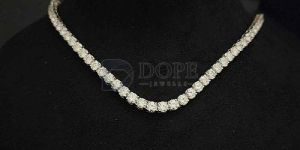 Unisex 925 Sterling Silver Hip Hop Style Diamond Cuban Chain