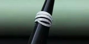 Unisex 925 Sterling Silver Twisted Iced Out Mossianite Diamond Ring