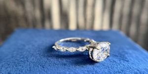 lab grown engagement white gold pave solitaire bridal oval diamond ring