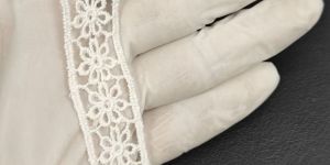 White Fine Floral Design Polyester GPO Lace