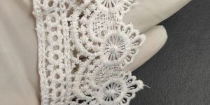 White Floral Embroidery GPO Lace Border