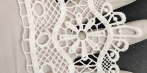 White Floral Polyester GPO Lace Trim