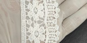 White Heavy Floral Border GPO Lace