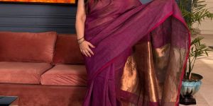 Pure Linen Saree