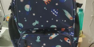 Soft Fabric Blue Printed Kids School Bag