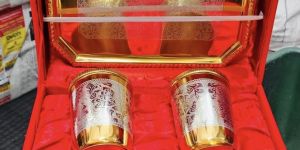 Traditional Handcrafted Brass Glass Set