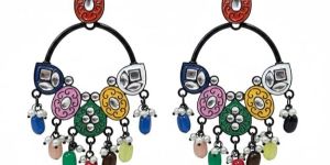 women meenakari chandbali earrings