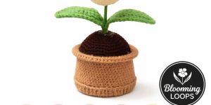 Crochet Tulip Single Flower Pot