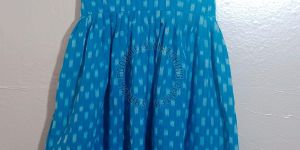 Blue Long Printed Ladies Frock