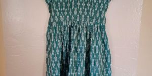 Green Georgette Printed Ladies Frock