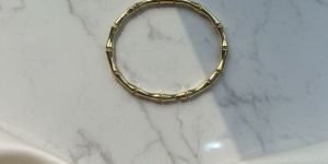 Gold Plated Bamboo Style Bracelet for Women