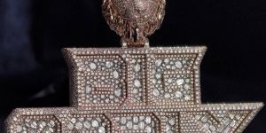 Tiger Head Real Diamond Gold Pendent