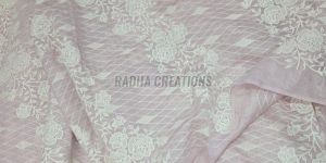 Soft Pink Chikankari Jaal Fabric