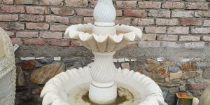 3 Tier White Marble Garden Water Fountain