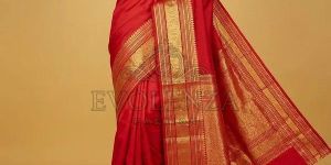 Red Banarasi Soft Silk Saree