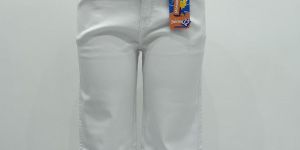 Ladies Pure White Straight Fit Denim Jeans