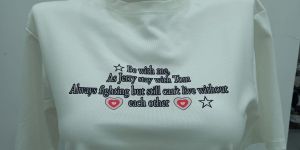 Ladies White Printed Round Neck T-Shirt