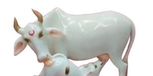 White Marble Gau Mata Statue