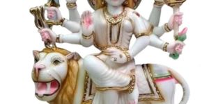 White Marble Maa Durga Murti