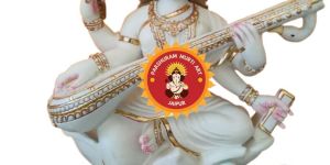 White Marble Saraswati Murti