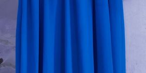 Blue V Neck Solid Gown