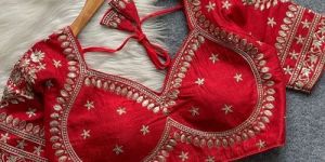 Red Choli Cut Blouse