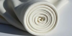 White Needle Drop Single Rib Knitted Fabric