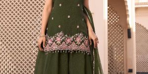 top sharara palazzo dupatta set