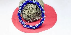 Blue Evil Eye Beaded Crystal Bracelet