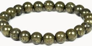 Pyrite Metallic Beaded Stretch Bracelet