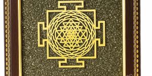 Gold Plated Frame Pyrite Shree Yantra