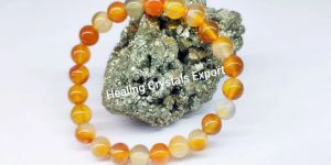 Red Carnelian Polished Beaded Stretch Bracelet