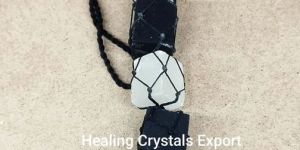 selenite tourmaline evil eye protection hanging decoration