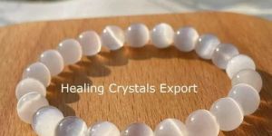 Selenite Translucent Beaded Stretch Bracelet