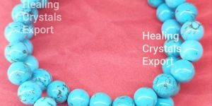 Turquoise Polished Beaded Stretch Bracelet