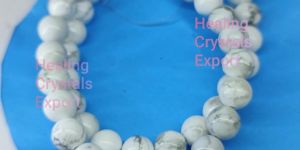White Howlite Beaded Elastic Healing Bracelet