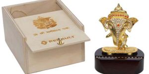 Golden Ganesh Car Dashboard Idol with Box