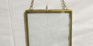 Hanging Brass Glass Photo Frame
