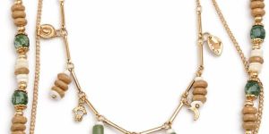 Multilayered Metallic Gold Boho Necklace