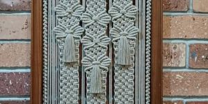 Wooden Frame Macrame Key Holder