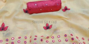 Cotton Linen Madhubani Saree
