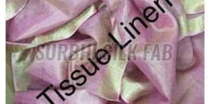 Pink Tissue Linen Saree