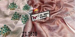 Pure Tissue Linen Saree