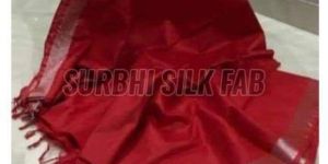 Red Tissue Linen Saree